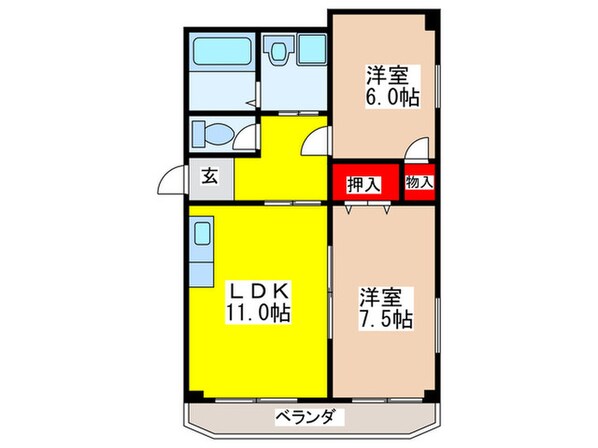 エレガンス真田山の物件間取画像